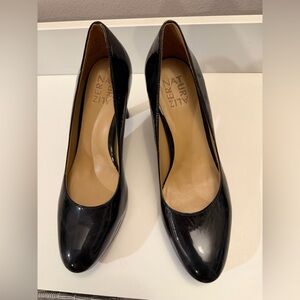 Naturalizer Womens Black Patent Leather Platform Pumps Round Toe Heels